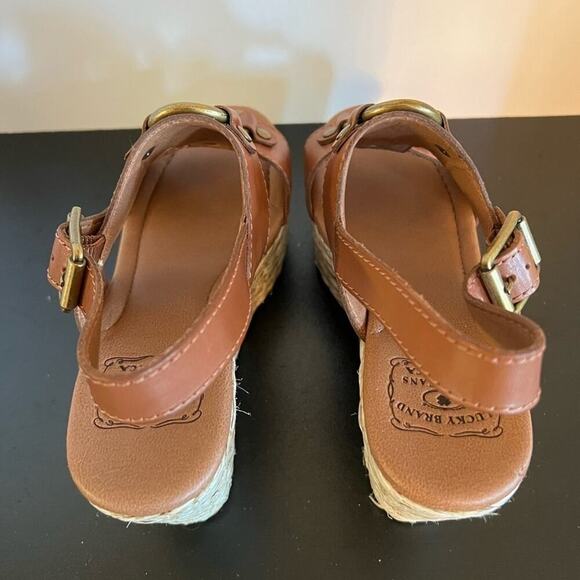 LUCKY BRAND WOMENS WEDGE SANDAL SIZE 6.5 WORN ONCE!!! - Picture 4 of 5